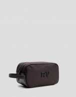 Mim brown nylon men's toiletries bag