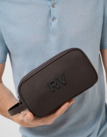 Mim brown nylon men's toiletries bag