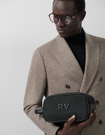 Mim men's black nylon toiletries bag