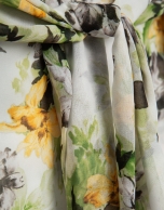 Sarong-style georgette crepe midi skirt with floral print