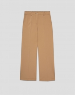Pantalón ancho crepé cámel