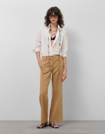 Pantalón ancho crepé cámel