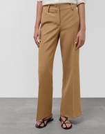 Pantalón ancho crepé cámel
