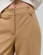 Pantalón ancho crepé cámel