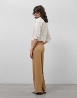 Pantalón ancho crepé cámel