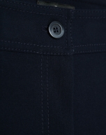 Wide-leg navy blue crepe pants