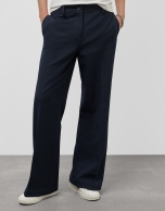 Pantalón ancho crepé azul marino