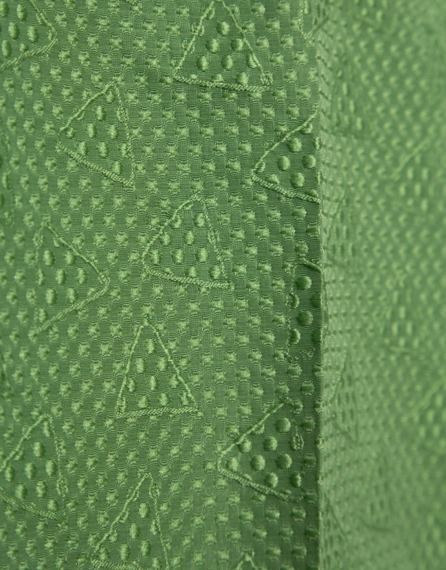 Wasabi green piqué straight pants