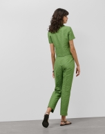 Wasabi green piqué straight pants