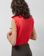 Red cotton sleeveless shirt