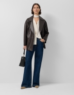 Blusón oversize cuello lazada crudo