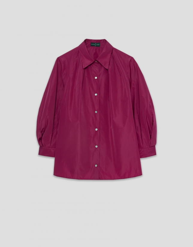 Blusón en tafeta frambuesa