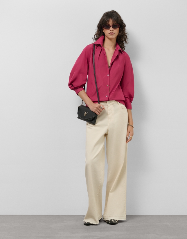 Blusón en tafeta frambuesa