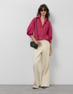 Blusón en tafeta frambuesa