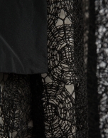 Vestido midi manga larga guipur negro