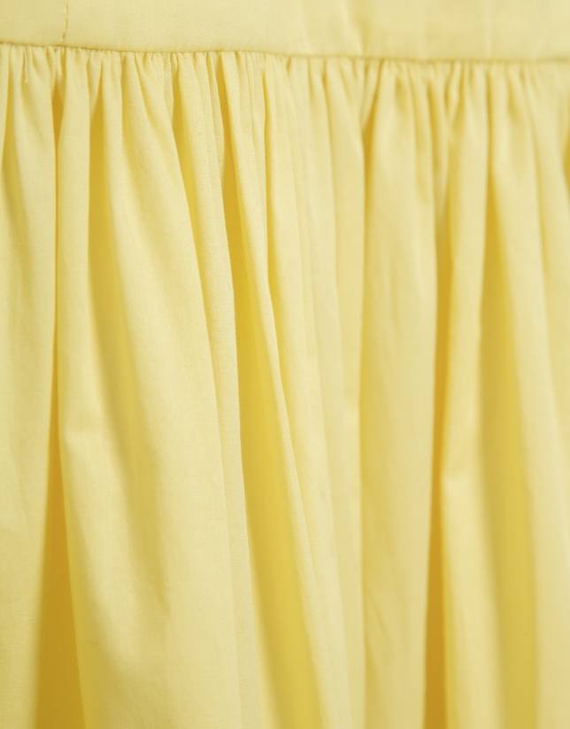 Yellow cotton sleeveless midi dress