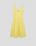 Yellow cotton sleeveless midi dress