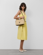 Yellow cotton sleeveless midi dress