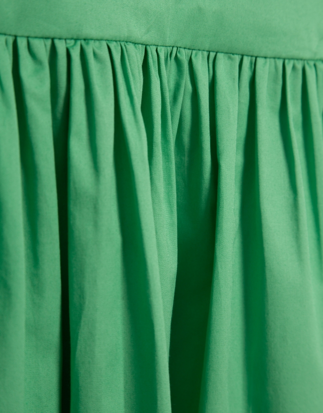 Vestido midi de sisas en algodón verde