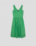 Vestido midi de sisas en algodón verde