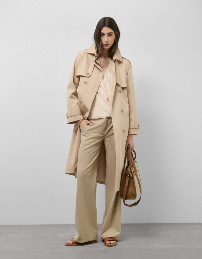 Gabardina clásica beige