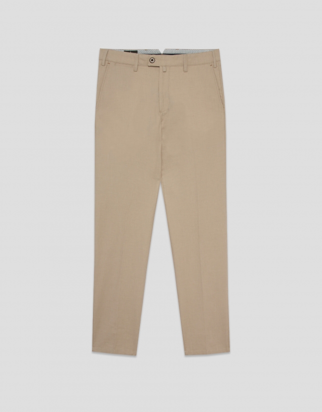 Pantalón chino ojo de perdiz color tostado claro