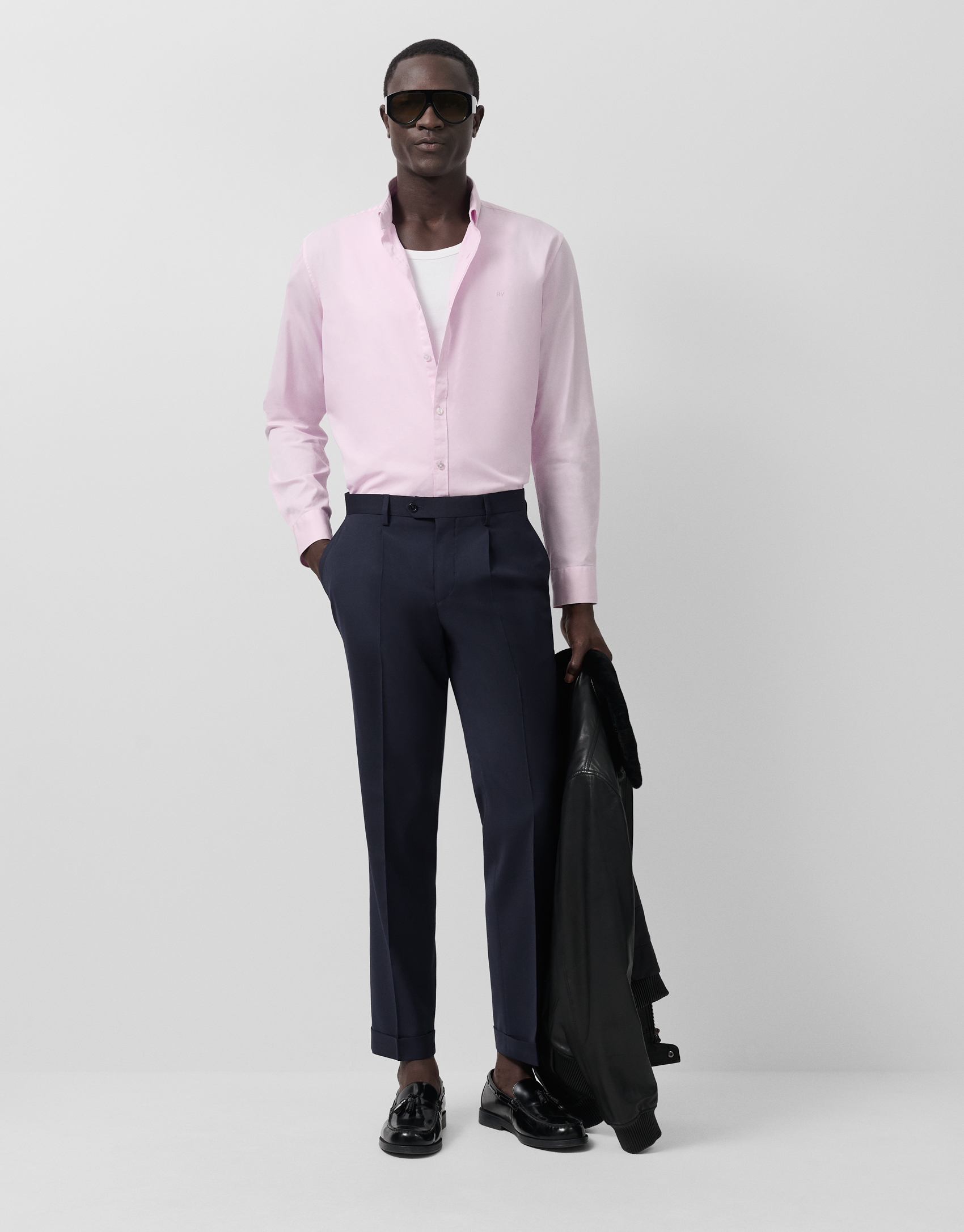 Pantalón vestir marino vuelta bajo