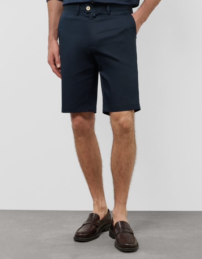 Blue cotton bermudas short