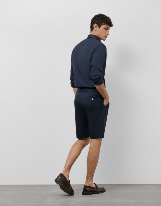 Blue cotton bermudas short