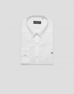 Regular white structured sport shirt