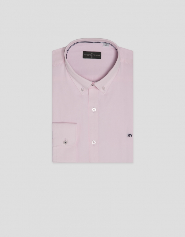Camisa sport regular oxford rosa claro
