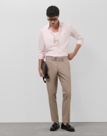 Camisa sport regular oxford rosa claro