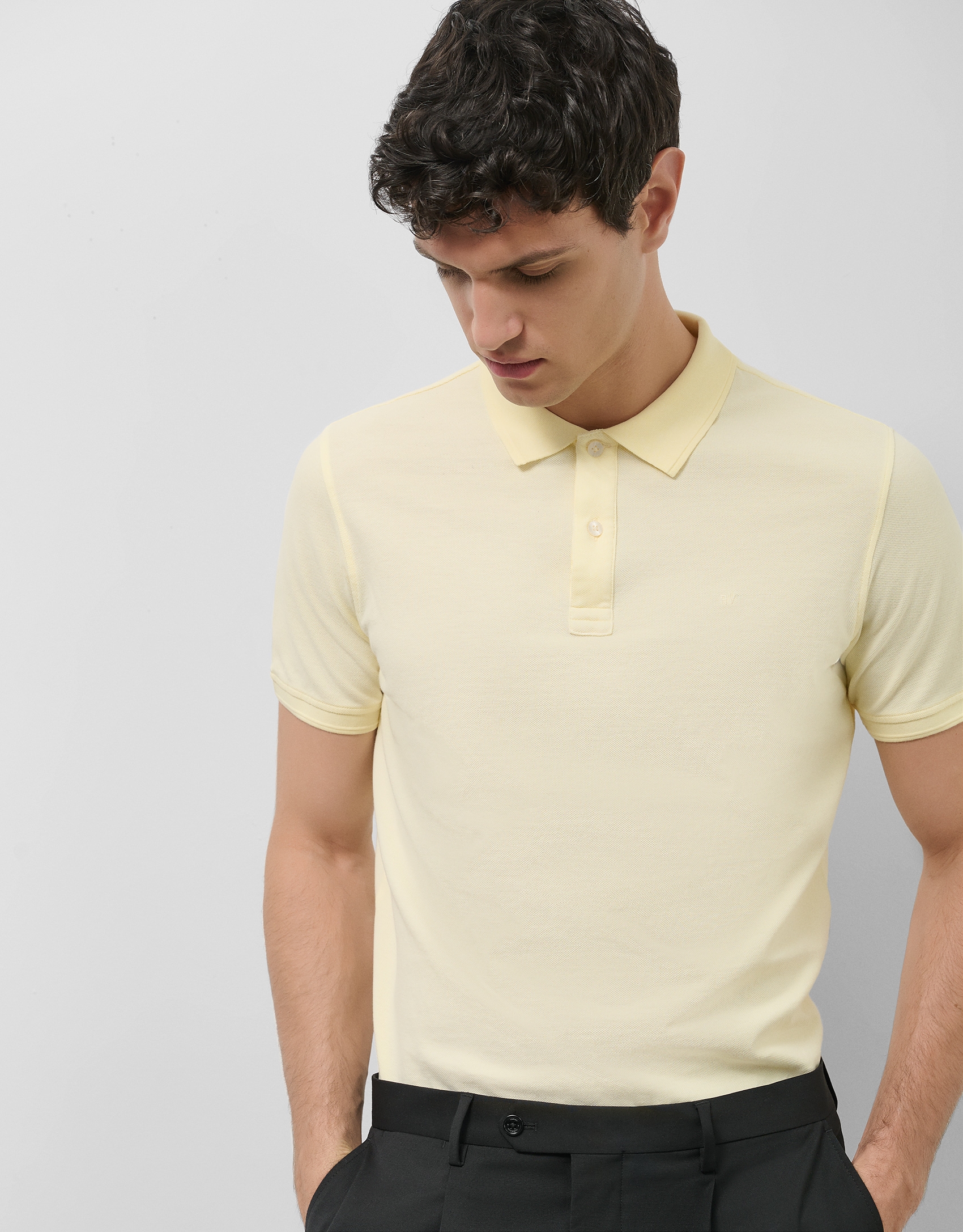 Polo piqué tintado amarillo