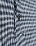 Navy and white geometric jacquard polo shirt