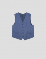 Medium Blue Plain Fake Vest