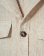 Sahariana cuatro bolsillos lino beige