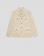 Sahariana cuatro bolsillos lino beige