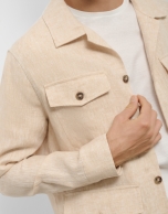 Sahariana cuatro bolsillos lino beige