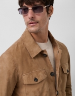 Camel suede safari jacket