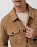 Camel suede safari jacket