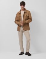 Camel suede safari jacket