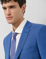 Traje half canvas slim fit microestructura azul