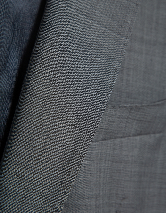 Traje half canvas slim fit falso liso gris oscuro