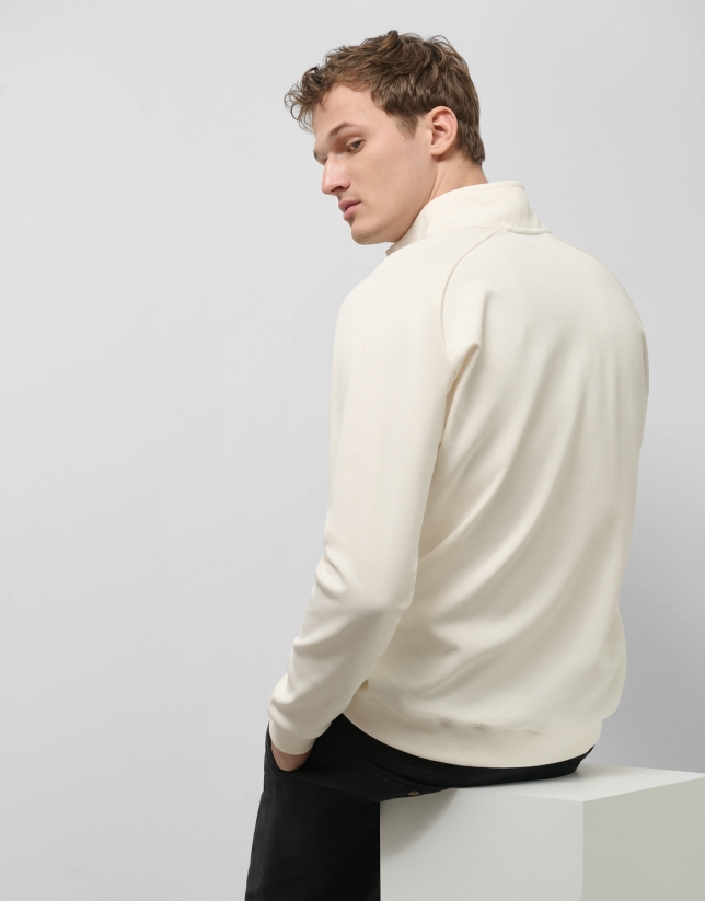 Raw half-zip sweatshirt with logo