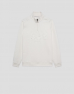 Raw half-zip sweatshirt with logo