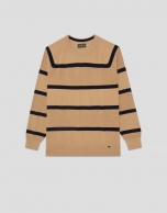 Jersey rayas camel/marino