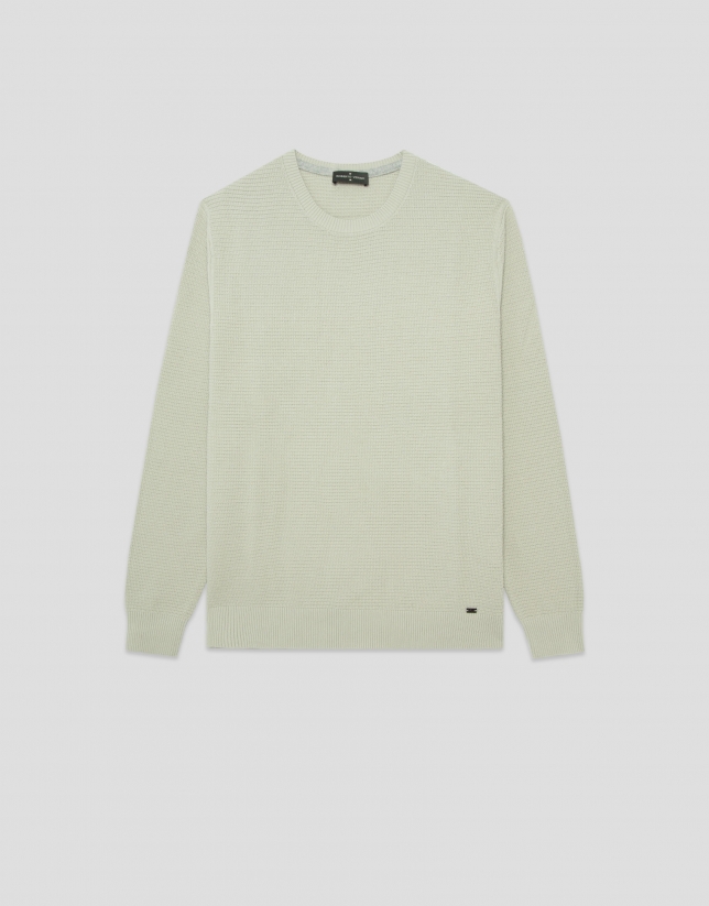 Light khaki green structured sweater