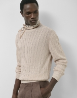 Jersey ochos punto algodón/lino beige