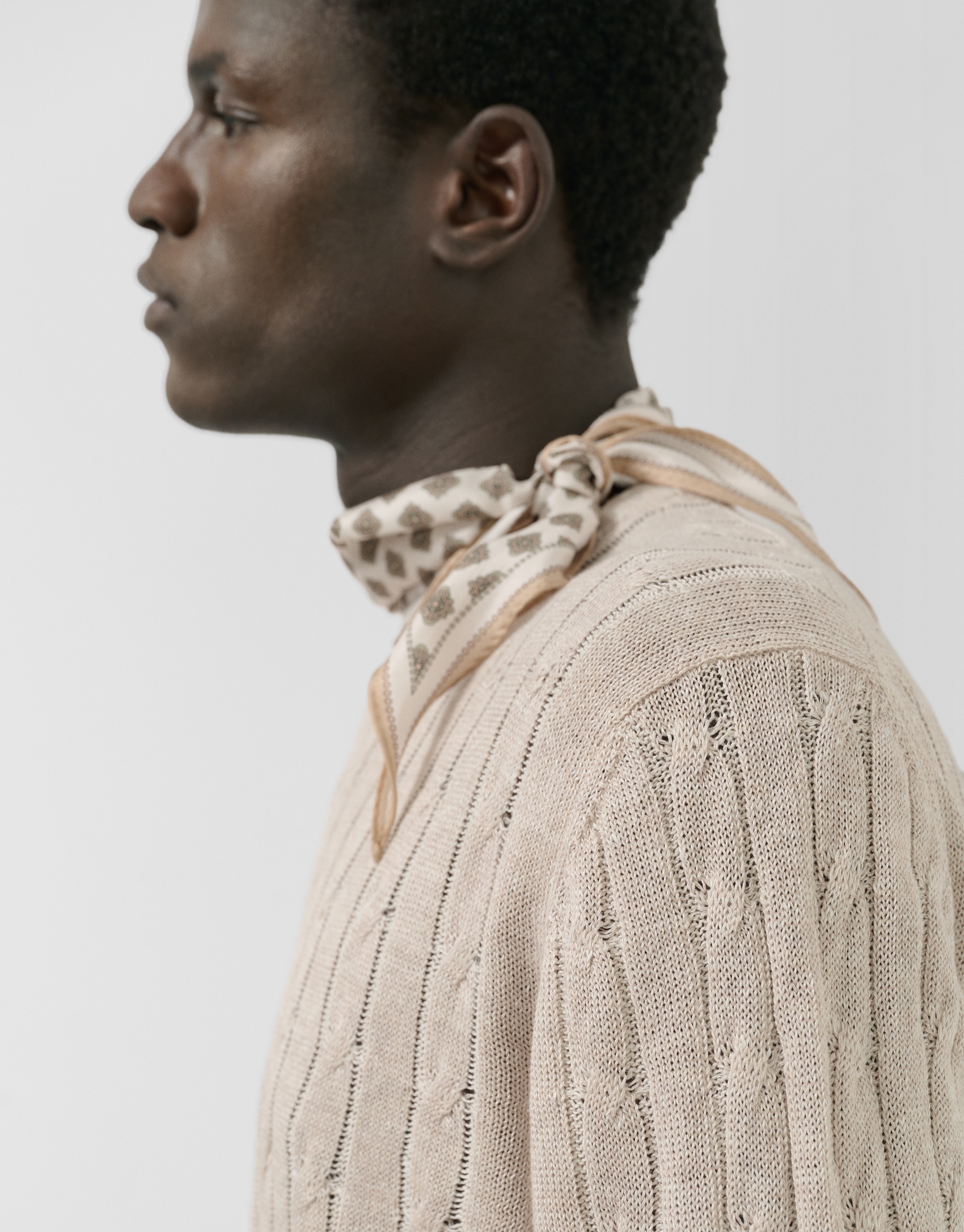 Jersey ochos punto algodón/lino beige