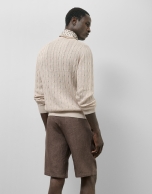 Jersey ochos punto algodón/lino beige